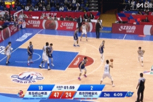 火力压制!青岛2分钟打出10-2攻击波 领先同曦23分