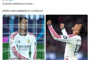 皇马赛后发文庆祝：当明天是周一……可你赢下了国家德比